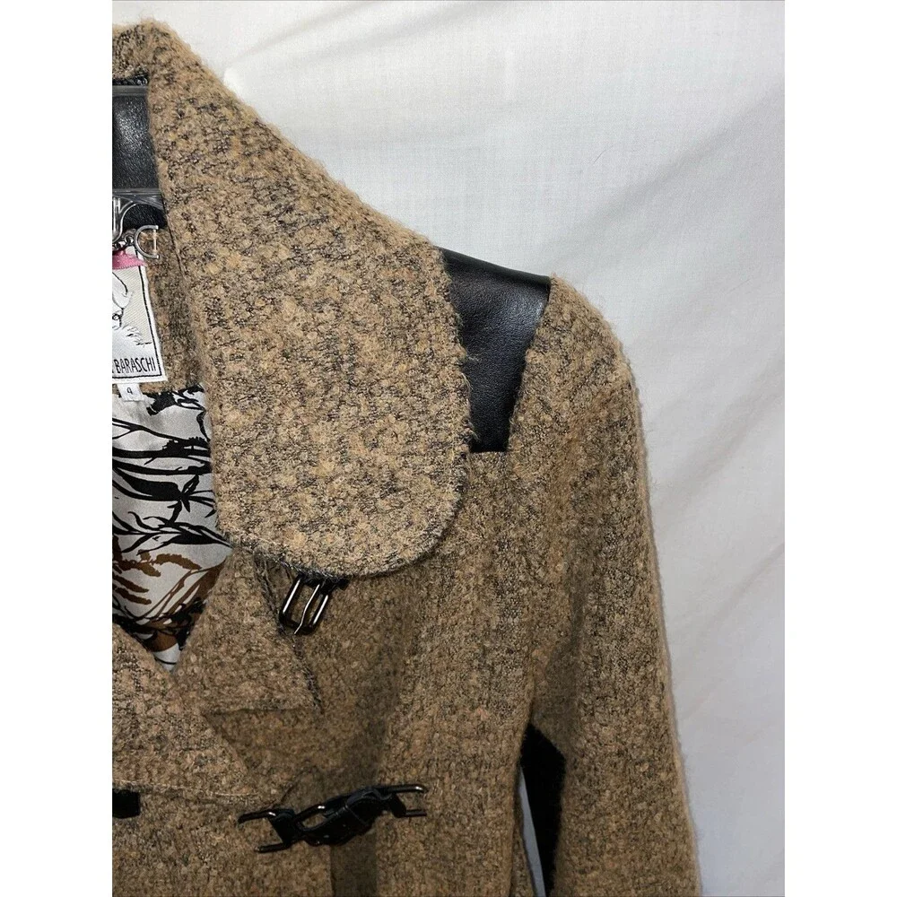 Yoana Baraschi Women’s Fashion Jacket Size 4 Brown Alpaca Blend Going Out Party